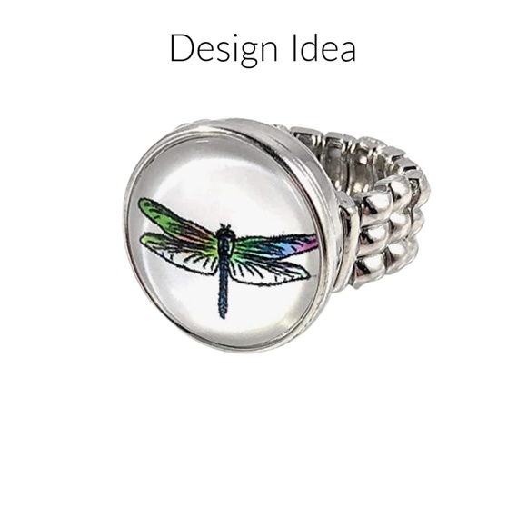 Snap Charm Stretch Ring for Standard Snaps 20mm Set of 3 - Picture 5 of 5